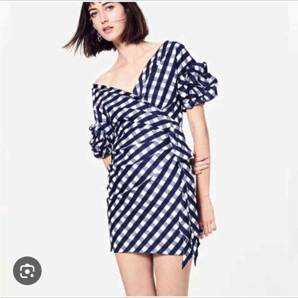 Fame and Partners Gingham Ruffle Mini Dress